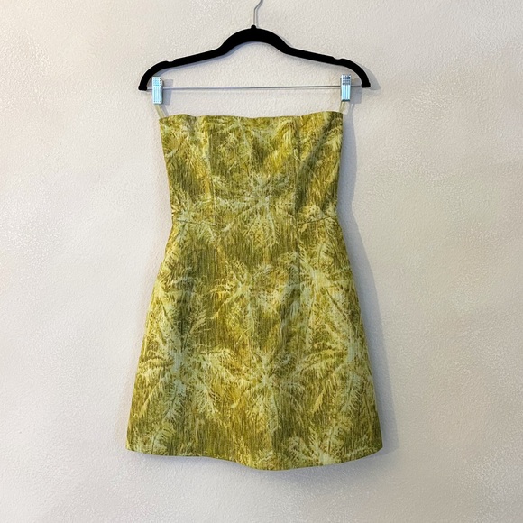 Scanlan Theodore Tinsel Linen Strapless Dress - Picture 2 of 8